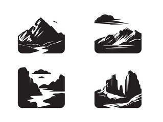 Elegant glacier scenery artwork featuring beautiful natural silhouette shapes