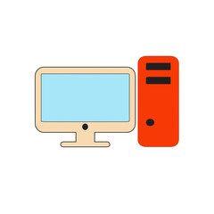 Simple Computer Set Illustration