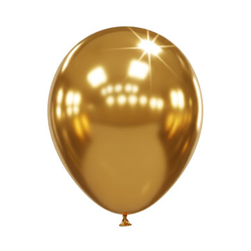 Shiny gold chrome balloon reflecting light