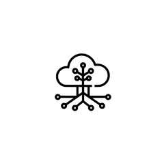 Cloud icon silhouette with network mesh vector illustration design concept digital connection symbol graphic art
