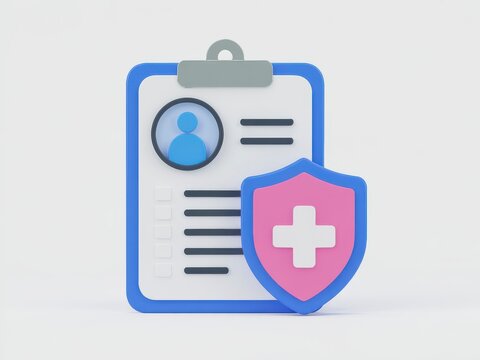 Secure your health records now with modern data protection and confidential medical history, illustrated in 3D for a professional look