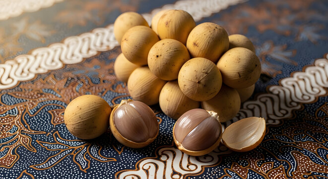 Close-up of fresh Duku fruit a tropical delight.