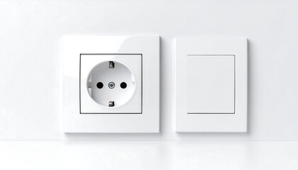 White electrical outlet and switch