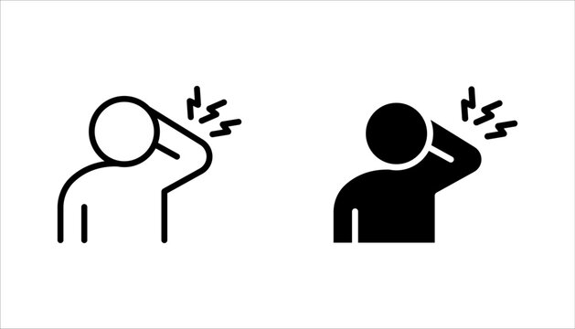 Arm swelling icon set. Rash on hand. Allergic reaction. Vaccination side effect. vector illustration on white background
