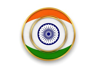Celebrate India with this striking gold trimmed flag icon, perfect for global projects and events