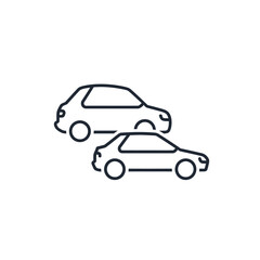 Fototapeta premium Two cars side by side icon for a transportation or automotive concept