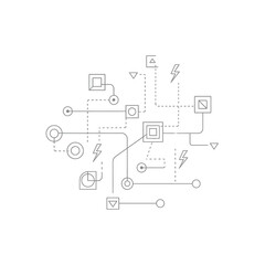 Obraz premium Abstract Geometric Design Network of Lines and Shapes