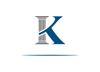 Law Firm Logo – Classic Column Monogram | Attorney, Legal And Consulting Brand Mark | Vector | Elegant Blue Initial for Corporate Identity