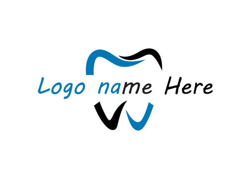 Dental Clinic Logo – Minimal Tooth Outline Icon | Dentist, Orthodontics And Oral Care Branding | Vector | Clean Blue-Black Monoline Mark