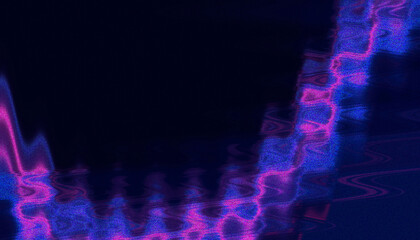 Abstract Wavy Pink and Blue Light Pattern on Dark Background image photo
