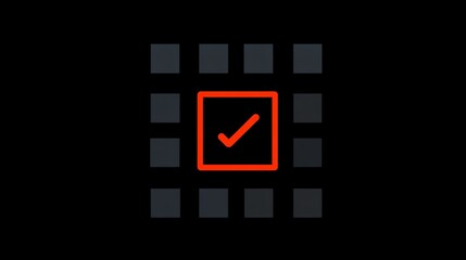 Highlighted square in tidy grid, productivity, prioritized action
