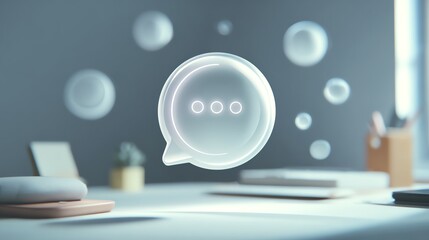 Highlighted task bubble on calm background, productivity, singular focus