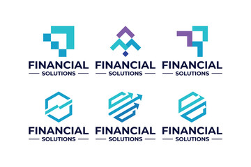 Set of finance solution logo design