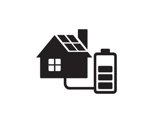Solar home battery icon vector design illustration