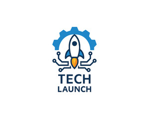 Tech Launch icon vector design illustration