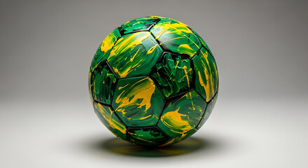Vibrant green and yellow textured soccer ball for athletic competition