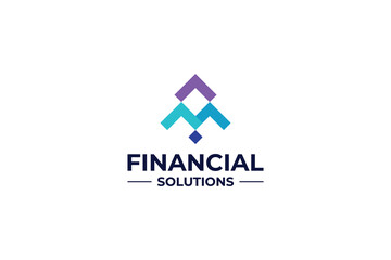 Finance solution logo design. Grow Business logo template