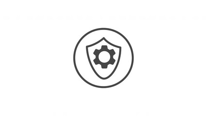 The protection or security settings icon. Animation of the appearance of thin lines. A design element for websites, applications, advertising and marketing