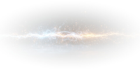 A bright lightning bolt tears through the darkness, spreading electric glow in all directions. Its sharp radiant edges illuminate the night, creating a dramatic burst of raw energy. PNG