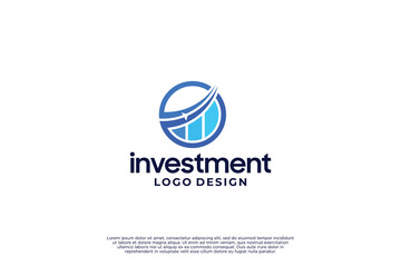 Investment business, marketing stats logo template