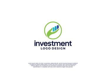 Investment business, marketing stats logo template