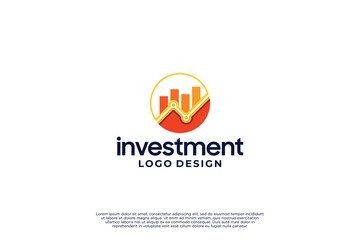 Investment business, marketing stats logo template