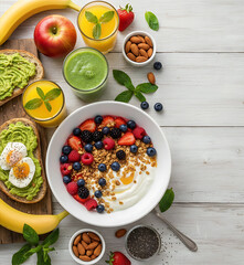 salad with fresh vegetables avd fruit