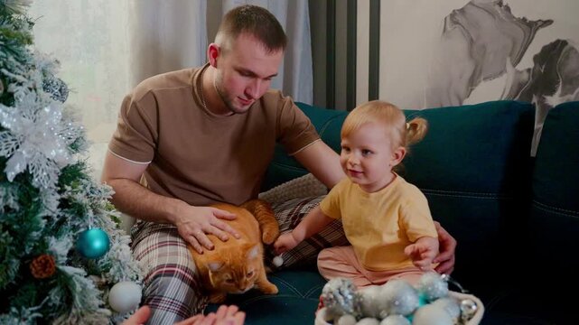 warm family embrace, intimate family scene with father and children enjoying together, tender family moment where father lovingly cuddles and plays with cheerful children