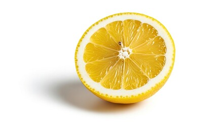 Bright yellow lemon slice isolated, a vibrant burst of citrus flavor