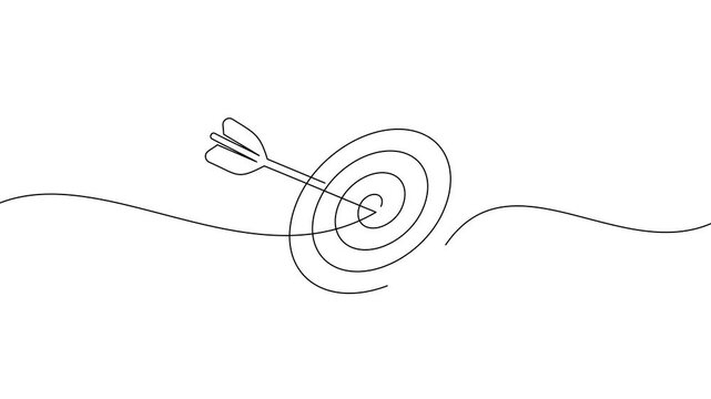 Continuous line art: Arrow hitting target