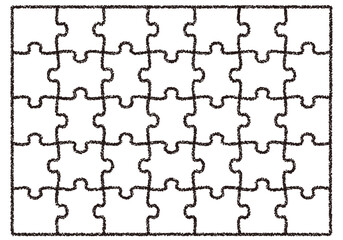 手描きのクレヨン素材　背景　パズル