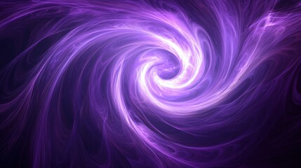 Abstract purple light vortex with sparkling particles, creating a dynamic and energetic spiral pattern, perfect for background and conceptual designs