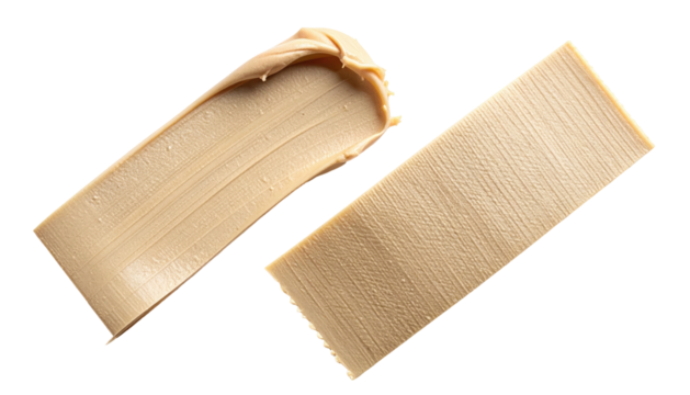 Tan smear comparisons on dark background