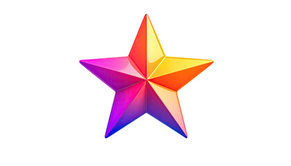 Colorful, glossy star with vibrant gradient on black background