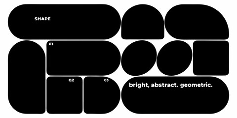 Abstract geometric shapes in black and white modern minimalist design elements