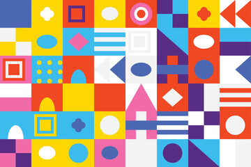 Geometric Composition with Bold Colors and Abstract Shapes, Modern Design