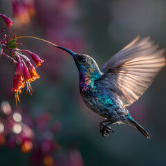 Fototapeta premium The Stunning Beauty of a Hummingbird in the Wild