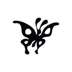 simple silhouette of a beautiful flying butterfly logo vector