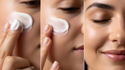 Soft Skin Care Routine Featuring Cotton Pad Application.