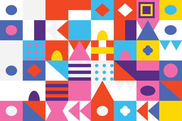 Obraz premium Vibrant Geometric Design with Playful Composition An Abstract Pattern