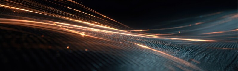 Abstract light trails in motion against dark background conceptual digital design