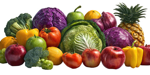 Assortment of colorful fresh produce including fruits and vegetables