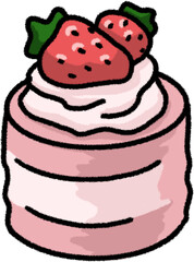 Strawberry dessert illustration