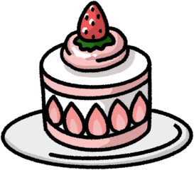 Strawberry dessert illustration
