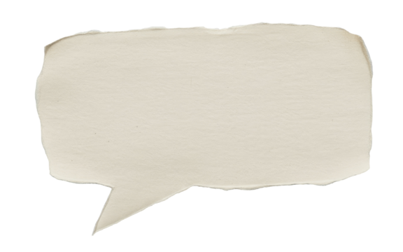 Blank ripped Paper Chat Bubble Template isolated on transparent white background 