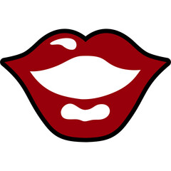 Red Lips Shiny