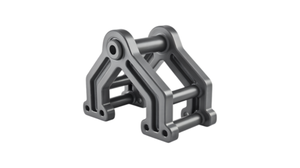 Metal Mechanical Linkage Component with Holes part isolated on a transparent background