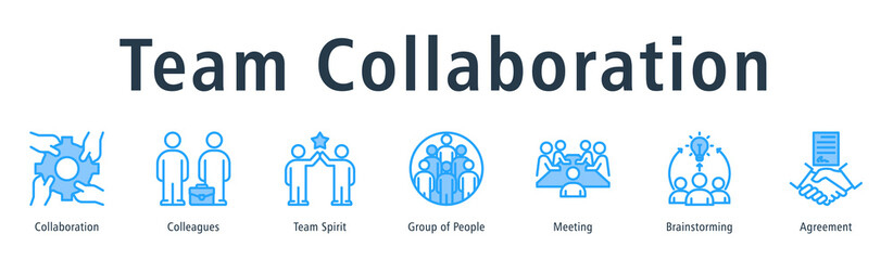 Team Collaboration Web Banner Blue