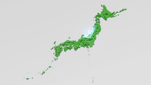 ハニカム構造状の新潟県の立体地図