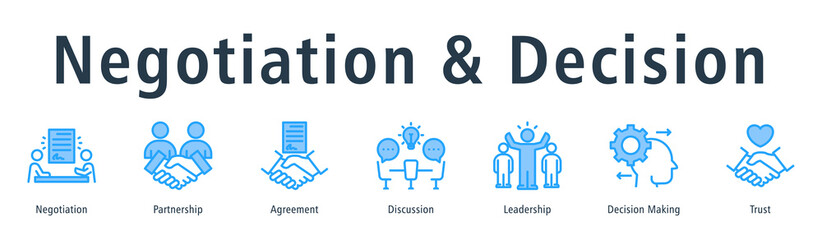 Negotiation & Decision Web Banner Blue